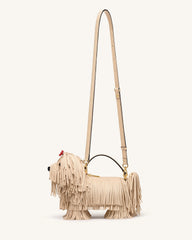 Coco Shaggy Dog Shaped Handle Bag - Apricot