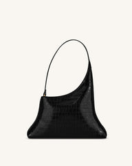 Lyra Shoulder Bag - Black Croc