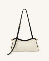 Naomi Curved Shoulder Bag - Black Canvas