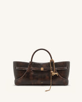 Maeve Dachshund Metal Charm Tote Bag - Deep Coffee