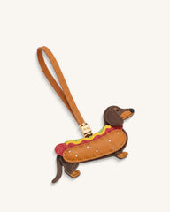 Hot Dog Dachshund Bag Charm - Brown Multi
