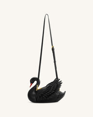 Alani Swan Shaped Crossbody Bag - Black