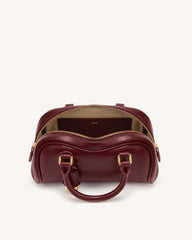 Rosalie Bowler Top Handle Bag - Dark Burgundy