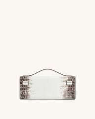 Bria Structured Top Handle Bag - White Croc