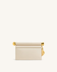 Holly Metal Pendant Embellished Clutch - White