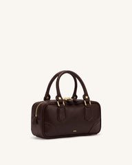 Odette Boston Top Handle Bag - Dark Brown