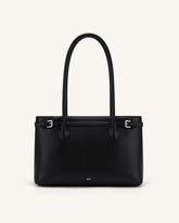 Camille Buckle Strap Tote Bag - Black