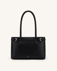 Camille Buckle Strap Tote Bag - Black