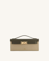 Bria Faux Suede Structured Top Handle Bag - Dark Olive