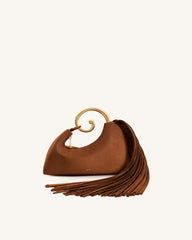 Nell Fringe Hardware Top Handle Bag - Mocha Brown