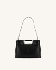 Elodie Chain Handle Top Handle Bag - Black