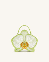 Flora Orchid Shaped Top Handle Bag - Light Green