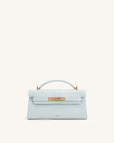 Noor Top Handle Bag - Blue Croc
