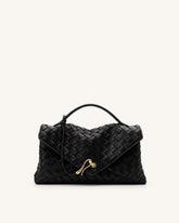 Celeste Woven Envelope Bag - Black