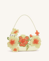 Leona Bead Embellished Shoulder Bag - Off White
