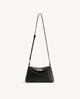 Greta Twist-Lock Crossbody Bag - Black