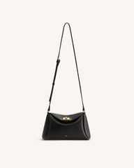 Greta Twist-Lock Crossbody Bag - Black