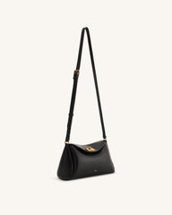 Greta Twist-Lock Crossbody Bag - Black