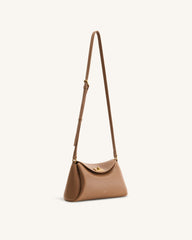 Greta Twist-Lock Crossbody Bag - Brown
