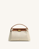 Carmen Top Handle Bag - Brown Canvas