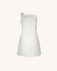 Iris Floral Print Strapless Dress - White