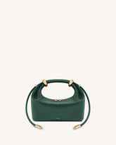 Ellie Metal Ring Embellished Top Handle Bag - Forest Green