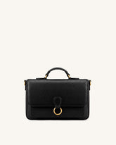 Mirelle Pebbled Top Handle Satchel - Black