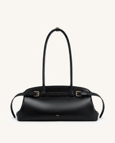 Arden Belt Detail East-West Shoulder Bag - Black