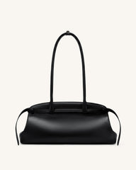 Arden Belt Detail East-West Shoulder Bag - Black