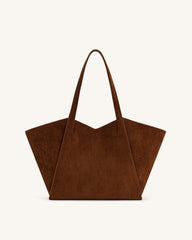 Kiana Large Capacity Tote Bag - Dark Brown