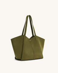 Kiana Large Capacity Tote Bag - Dark Olive