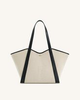 Kiana Large Capacity Tote Bag - Black Canvas