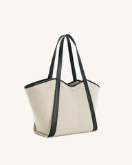 Kiana Large Capacity Tote Bag - Black Canvas
