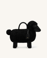 Luna Sheep Top Handle Bag - Black