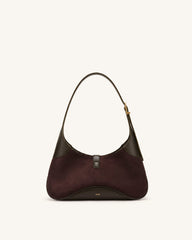 Juliette Key Charm East-West Shoulder Bag - Dark Brown