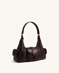 Estelle Pocket Shoulder Bag - Dark Brown