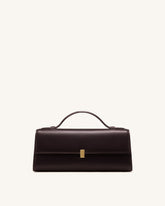 Delphine Flap Top Handle Bag - Dark Brown