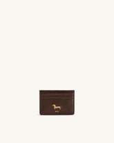 Maeve Dachshund Metal Emblem Card Holder - Chocolate