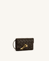 Celeste Woven Textured Envelope Wallet - Chocolate