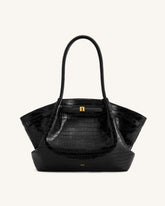 Hana Large Tote Bag - Black Croc