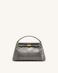 Carmen Top Handle Bag - Grey Croc