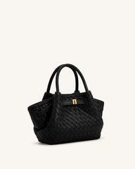 Hana Mini Weave Tote Bag - Black