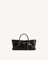 Maeve Dachshund Metal Charm Tote Bag - Black