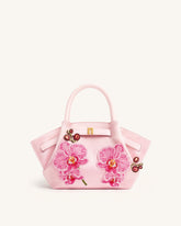 Hana Mini Phalaenopsis Orchid Embroidery Tote Bag - Pink