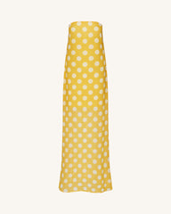 Polka-Dot Strapless Maxi Dress - Yellow