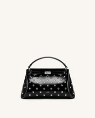 Carmen Studded Top Handle Bag - Ink Black