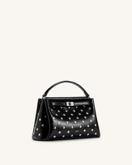 Carmen Studded Top Handle Bag - Ink Black