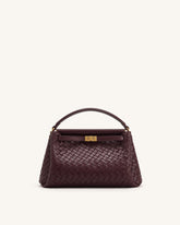 Carmen Woven Top Handle Bag - Vintage Red