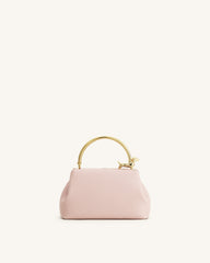 Bruna Dachshund Metal Handle Top Handle Bag - Light Pink