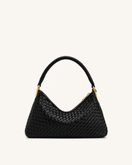 Lorena Woven Shoulder Bag - Black